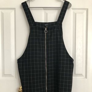 Forever 21 Black Geometric Zipper Overall Dress